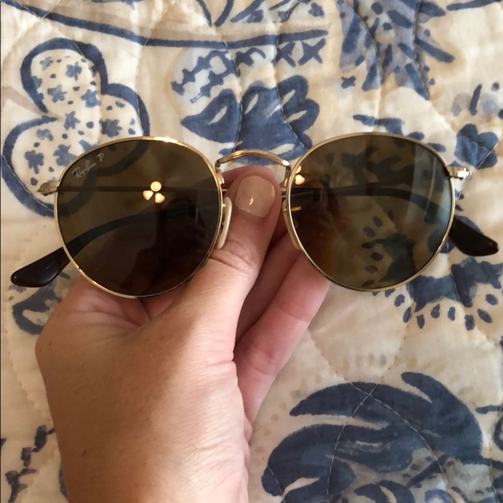 Round RayBan glasses Gold and Brown
